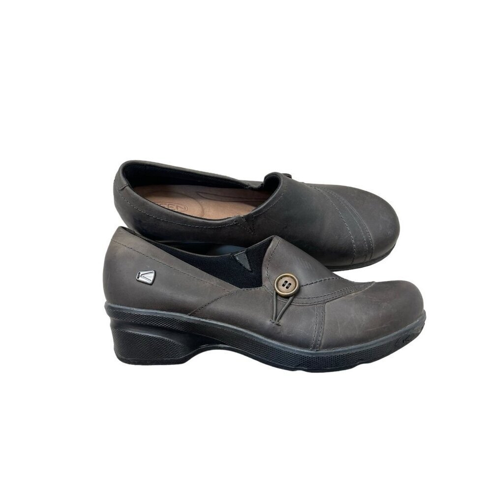 Women's KEEN Slip On Brown Leather Heels Shoes US Size 9  EU 39.5